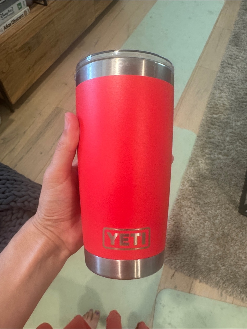Yeti Tumbler peloton in Vibrant Red with Stainless Accents
